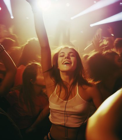 Joyful Celebration at a Music Concert Joyful Celebration at a Music Concert