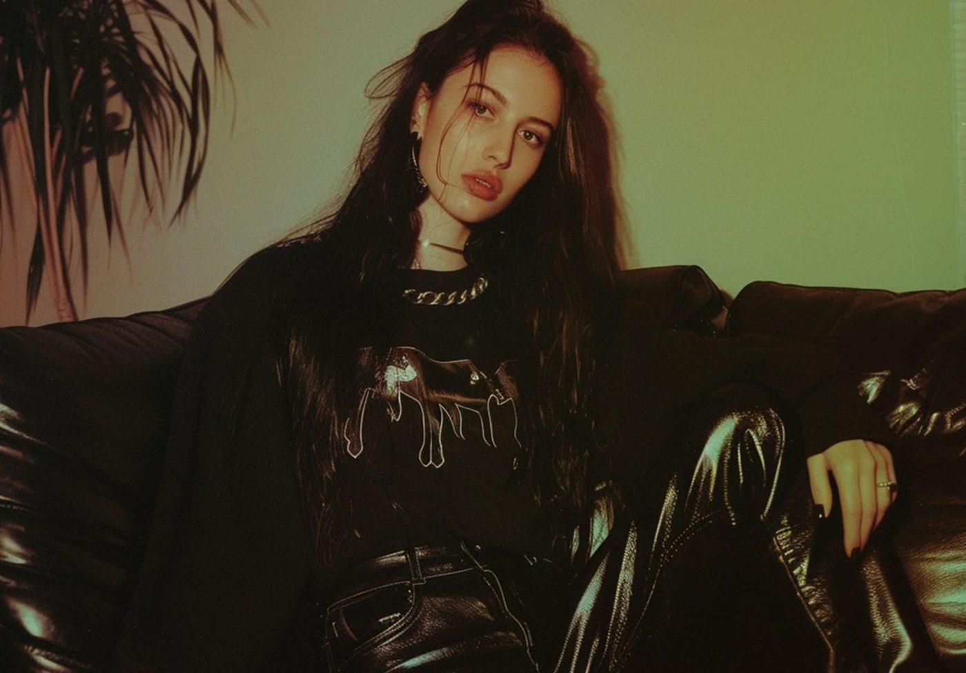 Moody Portrait of Woman in Gothic Punk Style Moody Portrait of Woman in Gothic Punk Style